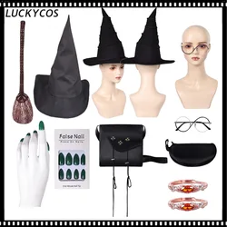Elphaba Cosplay Black Glasses Witch Hat Halloween Carnival Costume Accessories Party Dress Up Props