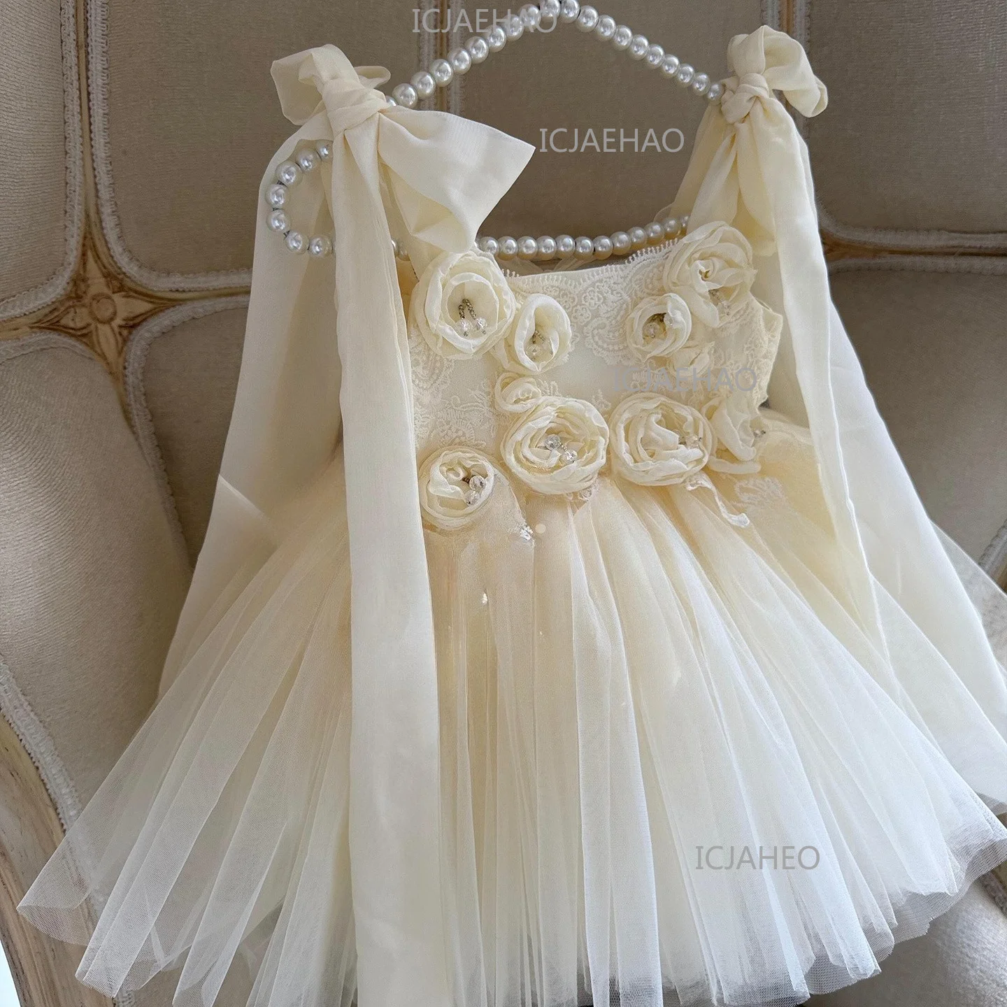 

Princess Dress Girls Three-Dimensional Floral Puffy Tulle Princess Gown Birthday Formal Dress Costume Evening Dress Children