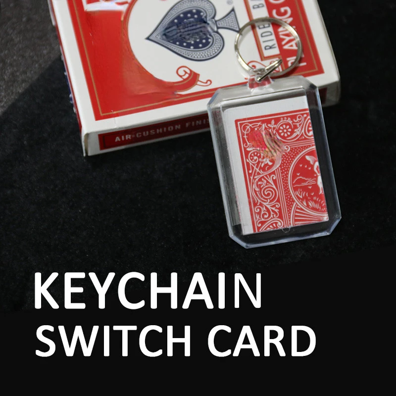 Keychain Switch Card Magic Tricks The Signed Card Folded in Keychain Playing Card Prediction Close Up Street Illusions Gimmicks