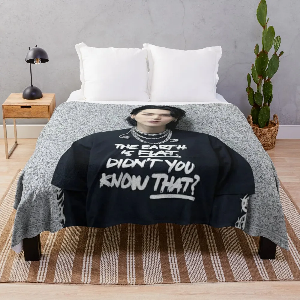 

Long Hair Yoongi #10 Throw Blanket Blanket For Sofa Big Thick Furry Couple Blanket