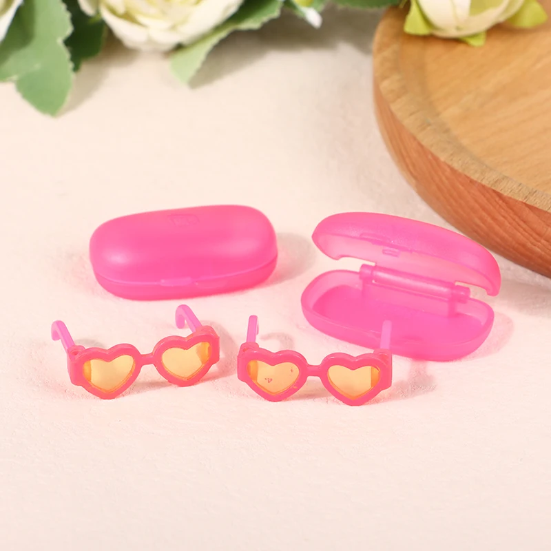 1Pcs Dollhouse Mini With Glasses Case Doll Glasses Bulk Toys Drip Glue Mobile Phone Case