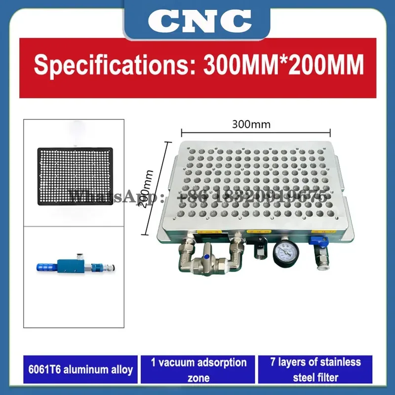 CNC マシニング センター真空吸引カップ工業用シールレス真空ポンプ多孔質強力な吸着プラットフォーム フライス盤