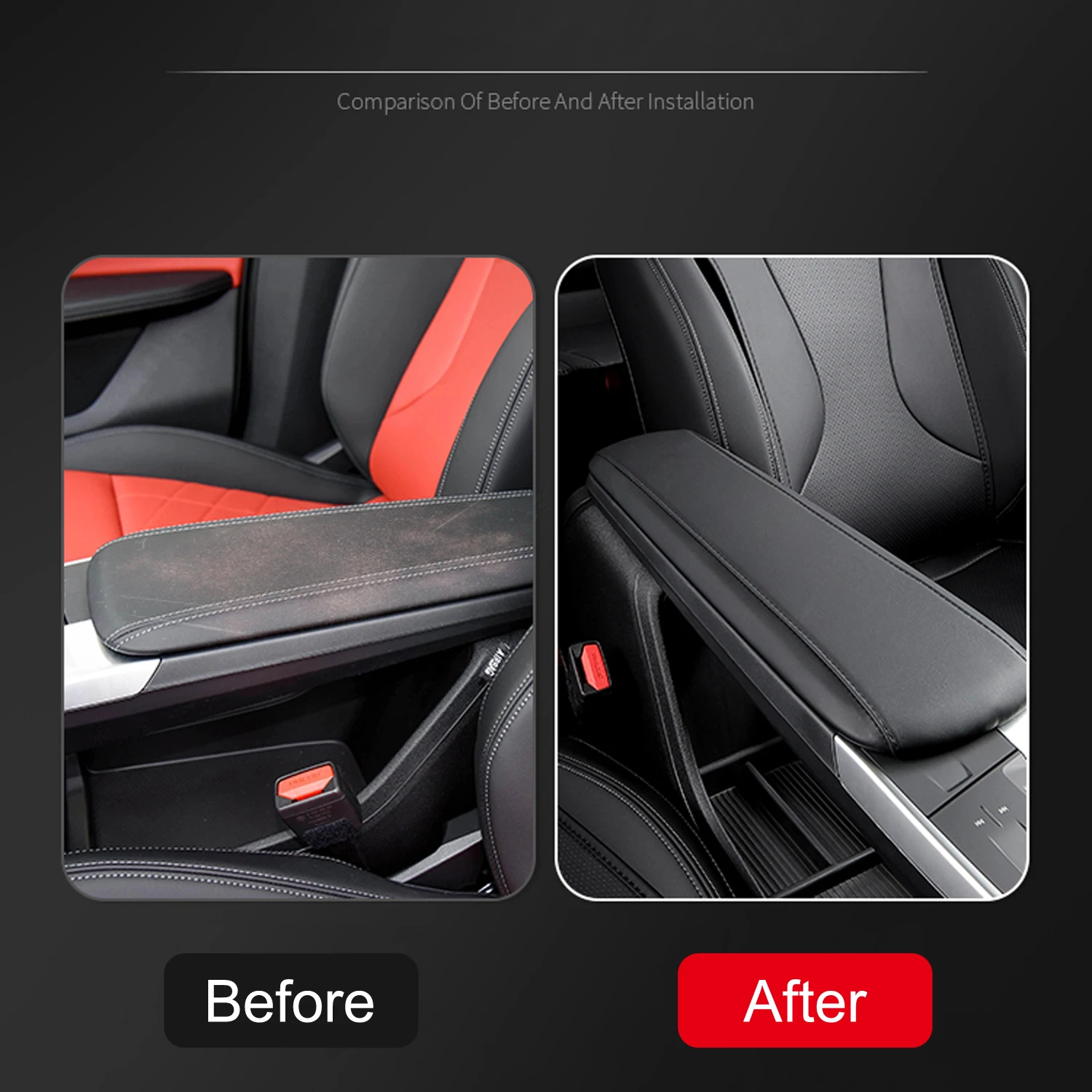 For BMW X1 U11 2023 2024/ iX1 2022-2024 Black Center Console Armrest Leather Case Cover Car-Styling Interior Parts Accessories