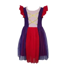 Girl Hocus Pocus Witch Halloween Dress Softest Cotton Tulle Soft Dress Sisters Costume Cape Cosplay Mary Sanderson Dresses
