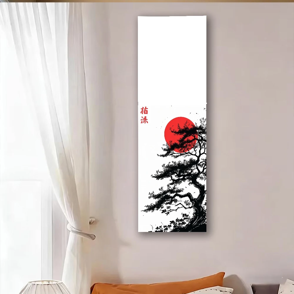 Japanese  Waves Red Sun Landscape Tapestry Aesthetic Wall Hanging for Home Room Decor