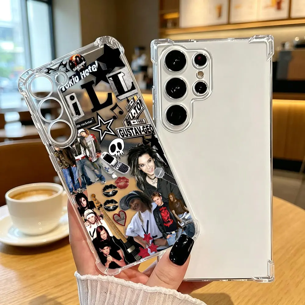 Luxury Transparent Phone Case For Samsung Galaxy S26 S25 S24 S23 S22 S21 S20 FE Shockproof Cover T-Tokio Hotel Bill Tom Kaulitz