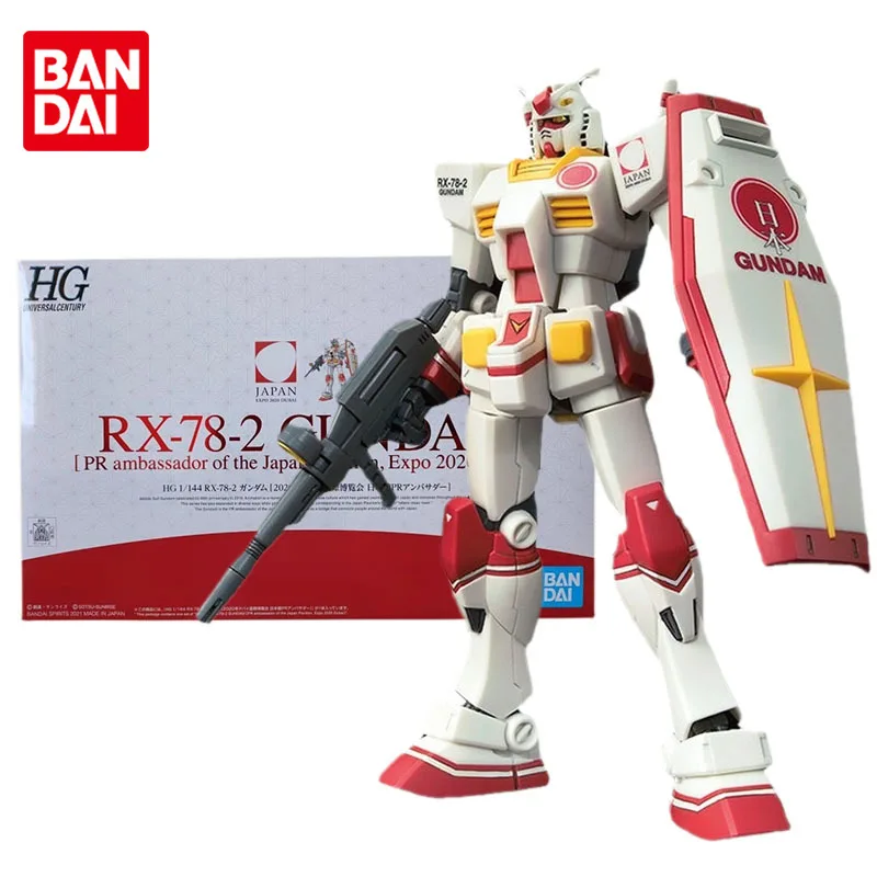 Bandai Gundam Model Kit Anime Figure HG RX-78-2 PR Ambassador Expo 2020 Genuine Gunpla Anime Action Figure Toys for Children