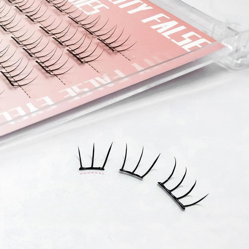 Selbstklebende DIY-Wimpern, kein Kleber erforderlich, wiederverwendbare Unterwimpern, 5D, flauschige Cluster-Wimpern, koreanische DIY-Manga-Wimpernverlängerung zu Hause – Detail 3