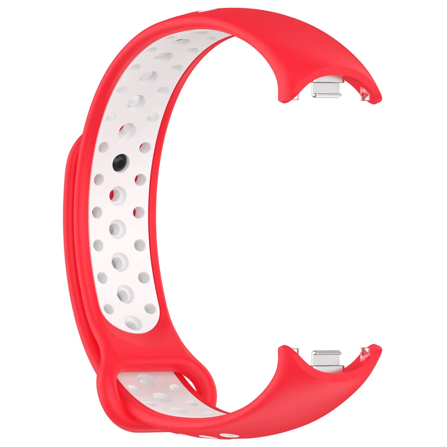 Sport siliconen band voor Xiaomi Mi Band 10 9 8 dubbele kleur vervangende armband riem voor Xiaomi Mi Band 8 9 met metalen connector
