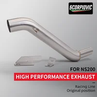 Bajaj NS200 Bajaj NS 200 Escape Moto Escape de motocicleta conexión RoBajaj NS200d tubo de carreras tubo de escape de codo de acero inoxidable