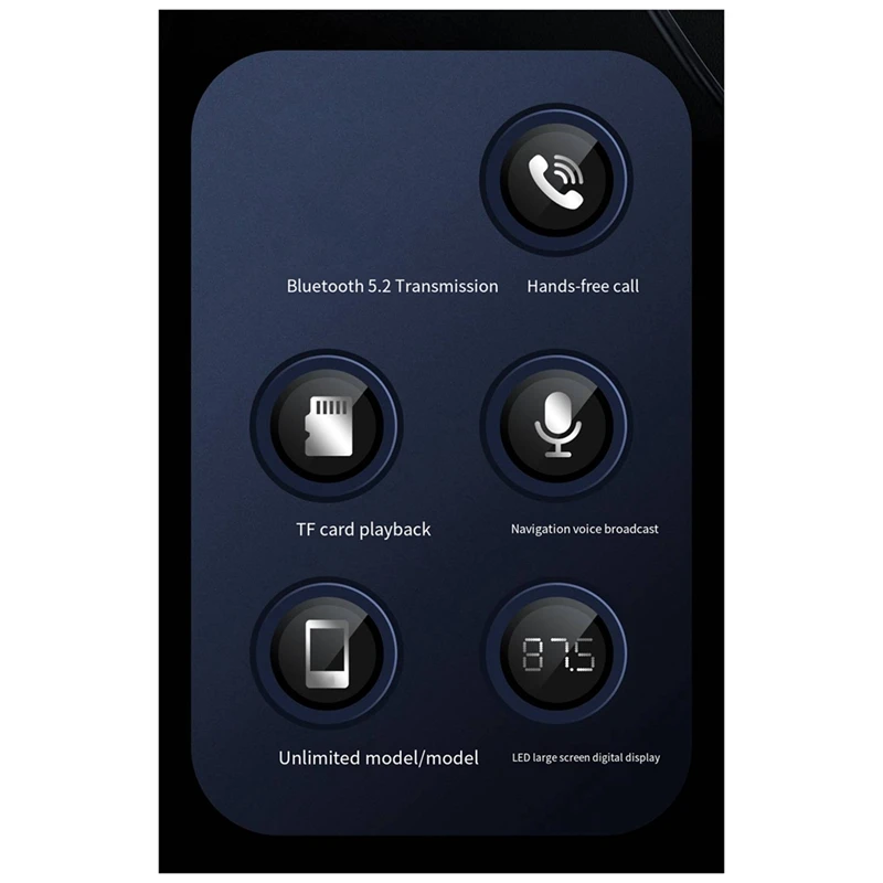 Bluetooth 5.3カーアダプター,FMレシーバー,オーディオレシーバー,ハンズフリー,耐久性