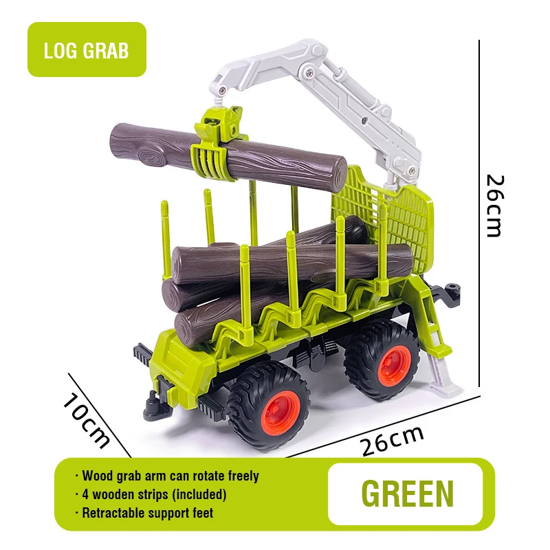 1/24 Fernbedienung Auto RC Traktor Anhänger mit LED Scheinwerfer Bauernhof Spielzeug 2,4G Lkw Landwirtschaft Simulator für Kinder junge Spielzeug Geschenke