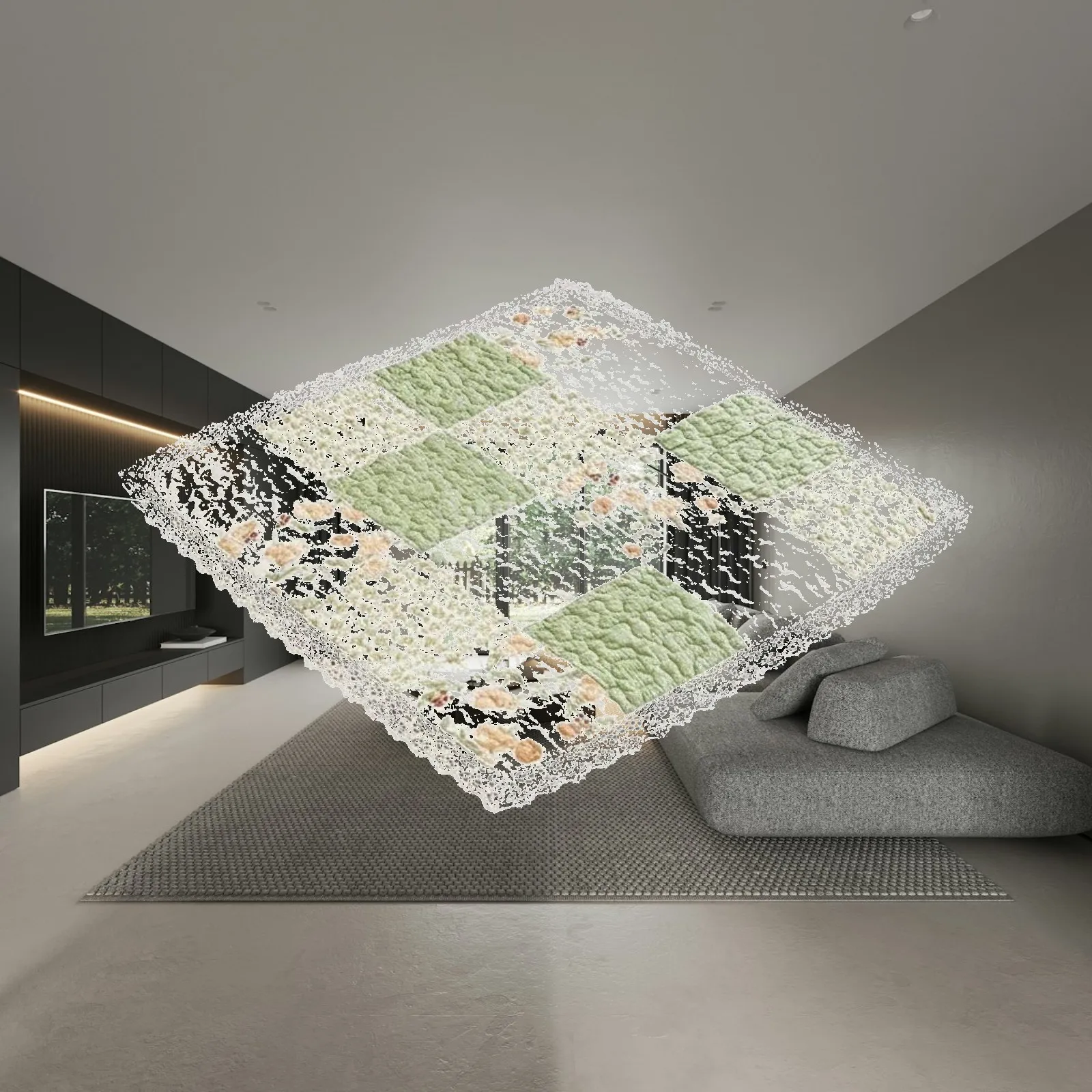 Square Dining Chair Pad All Seasons Use Tied Chair Cushion Breathable Floral Print Seat Pad for Students, Office Workers