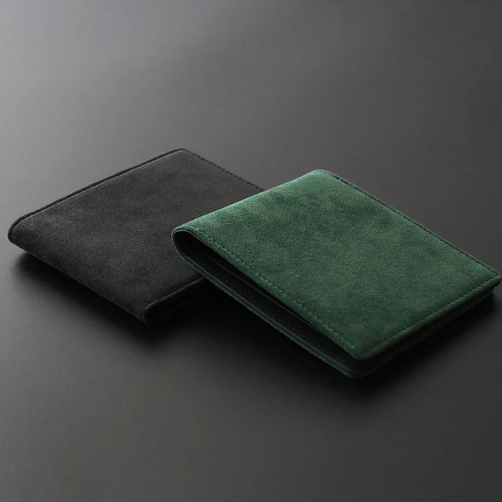 Suede  Wallet Women & Man Card Holder Bag Luxury Artificial Leather Slim Cards Small Thin Card Package.