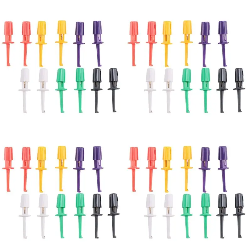 A96I-6-Color 48-Piece Test Probe Hook Mini IC Test Hook Suitable For Multimeter SMT SMD Wire Kit