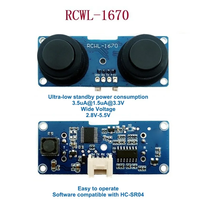 

RCWL-1670 водонепроницаемый приемопередатчик, разделенный Ультразвуковой дальномер, 2-400 см расстояние, DC3-5V для измерения уровня воды