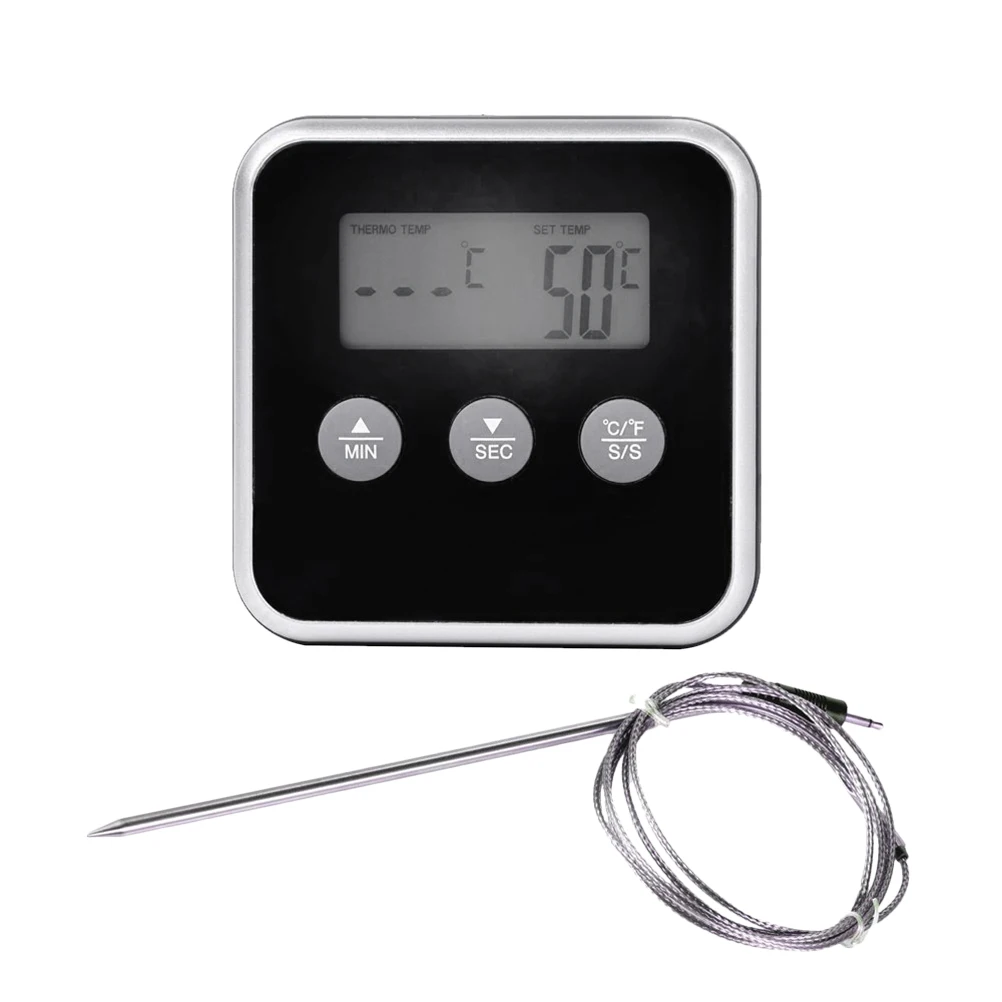 

Digital Thermometer BBQ Grill Oven Kitchen Cooking Tool Fahrenheit Centigrade Conversion Programmable Mode Meat Temperature