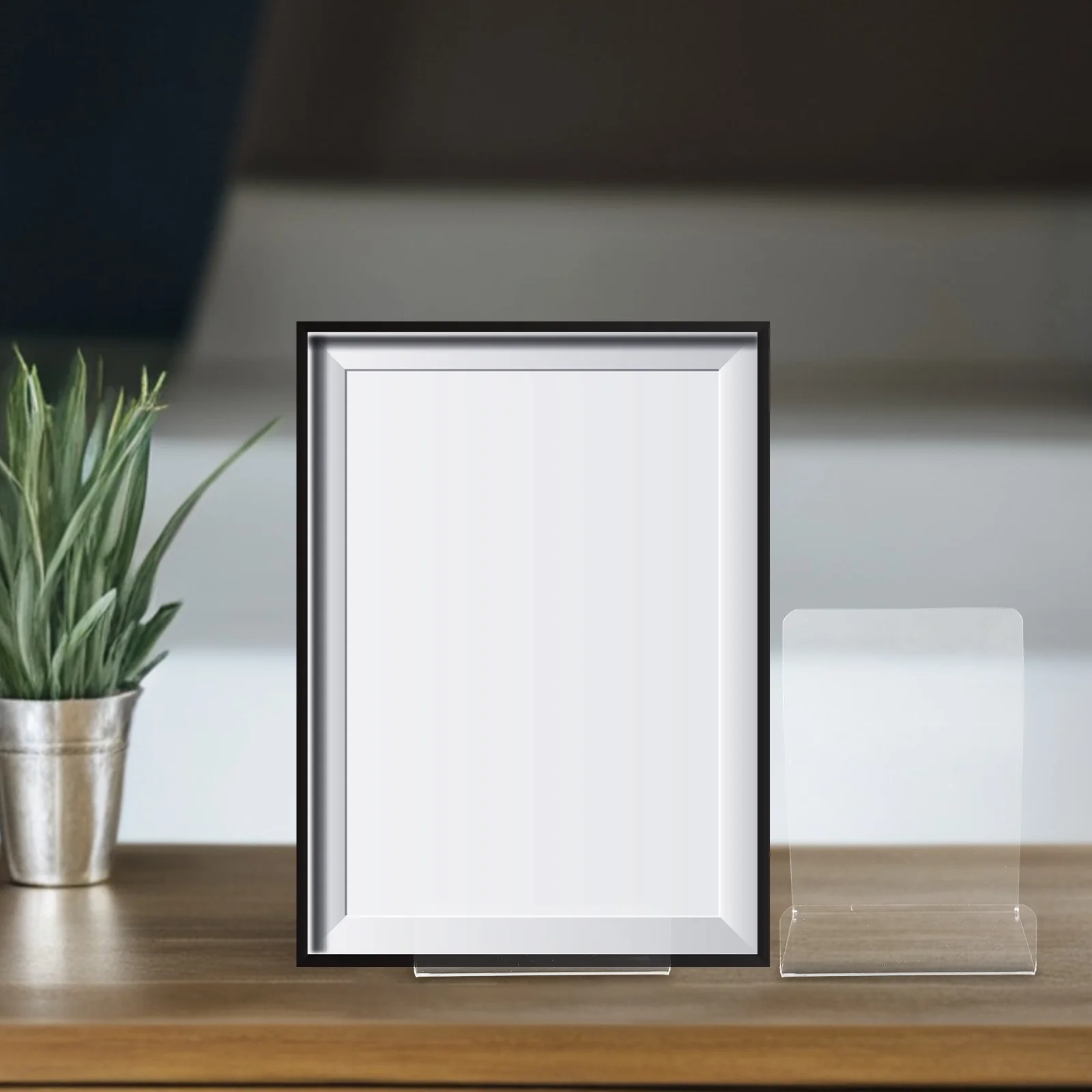 

4pcs Acrylic Book Stand Transparent Record Display Shelf For Home Audio Room, Clear Easel Stand For Books Cds Plates