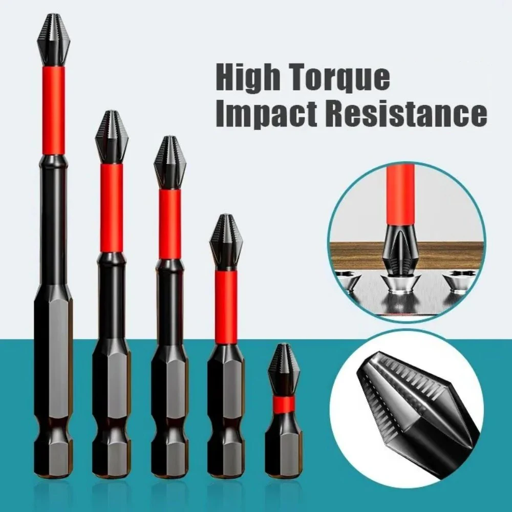 KATWAY Magnetic Anti-shock Cross Batch Head High Hardness Non-Slip Impact Bits Screwdriver Set 25/50/65/70/90mm HH-AA243