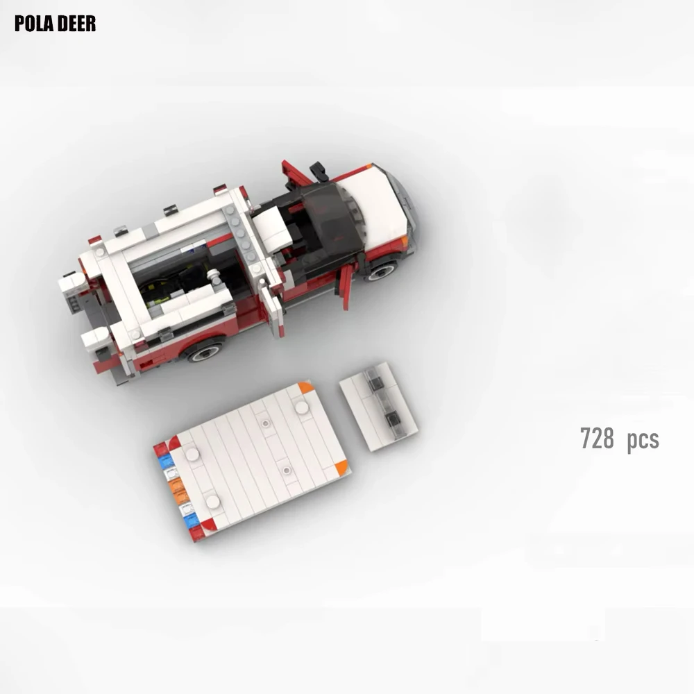 Paladeer 728 Teile New York City Krankenwagen Kreative Aufkleber Individuell Zusammengebaute Bausteine Lehrreiches Modellspielzeug Geschenk für Feiertage – Detail 7