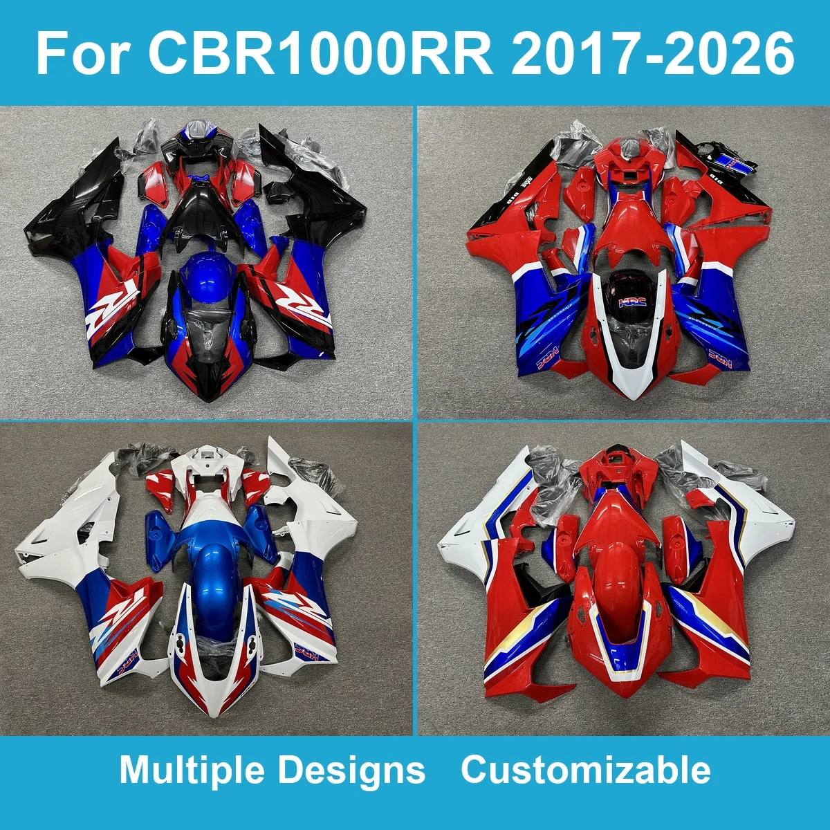 For CBR1000RR 2017 2018 2019 SC77 Bodywork Fairing Kit Injection Moulded ABS Cowls Panels Complete Replacement Parts