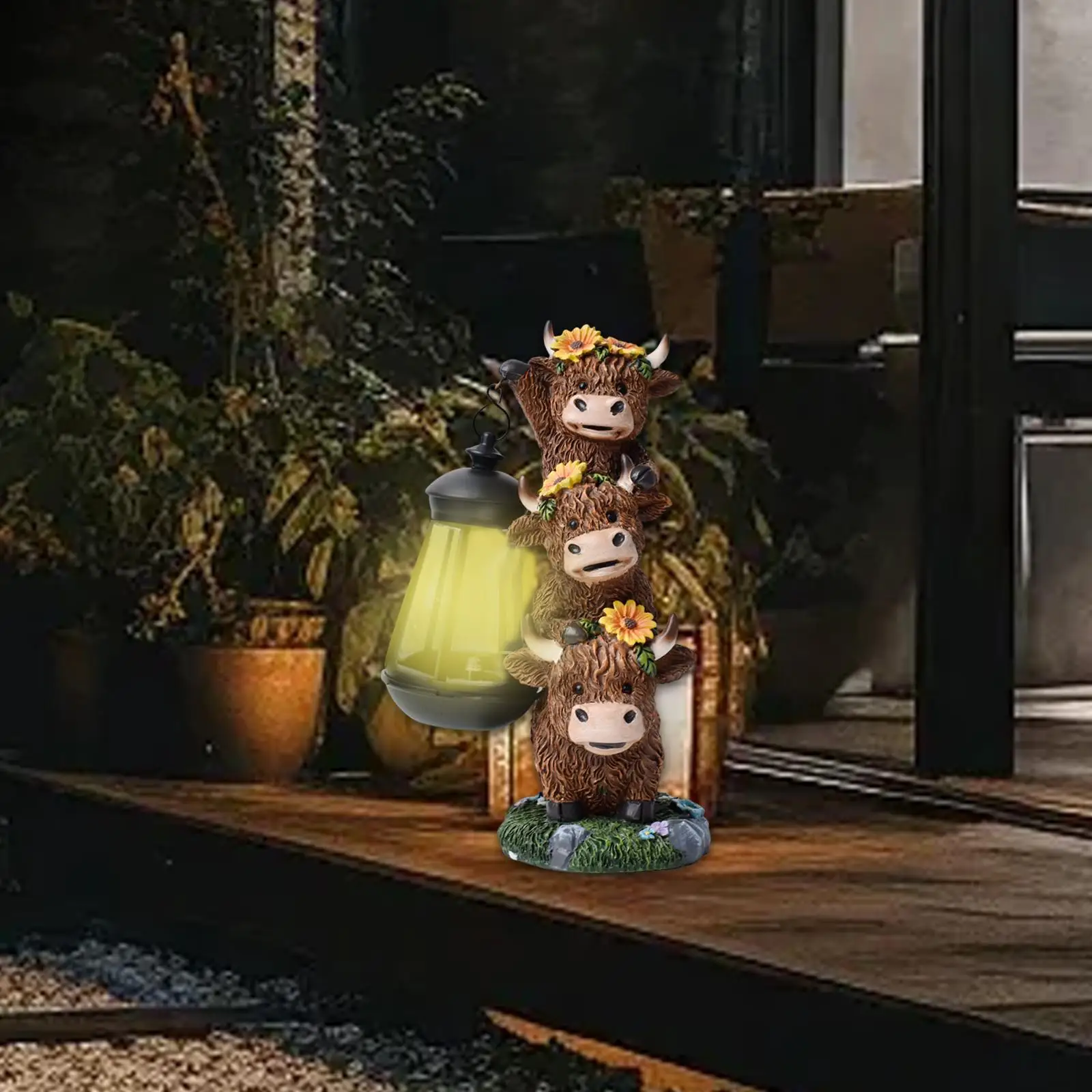 

Садовая статуя коровы, солнечный свет, наружное украшение для сада, наружного двора