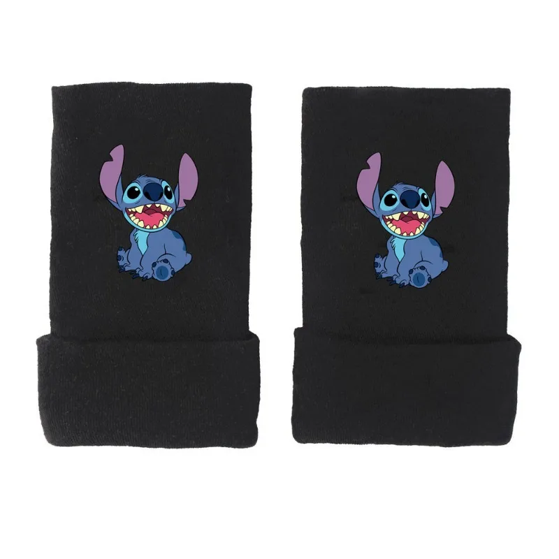 1 Paar süße Stich kurze Halb finger Handschuhe Unisex gestrickt elastisch warm Handgelenk Handschuh Anime Winter Soft Guantes Radsport zubehör