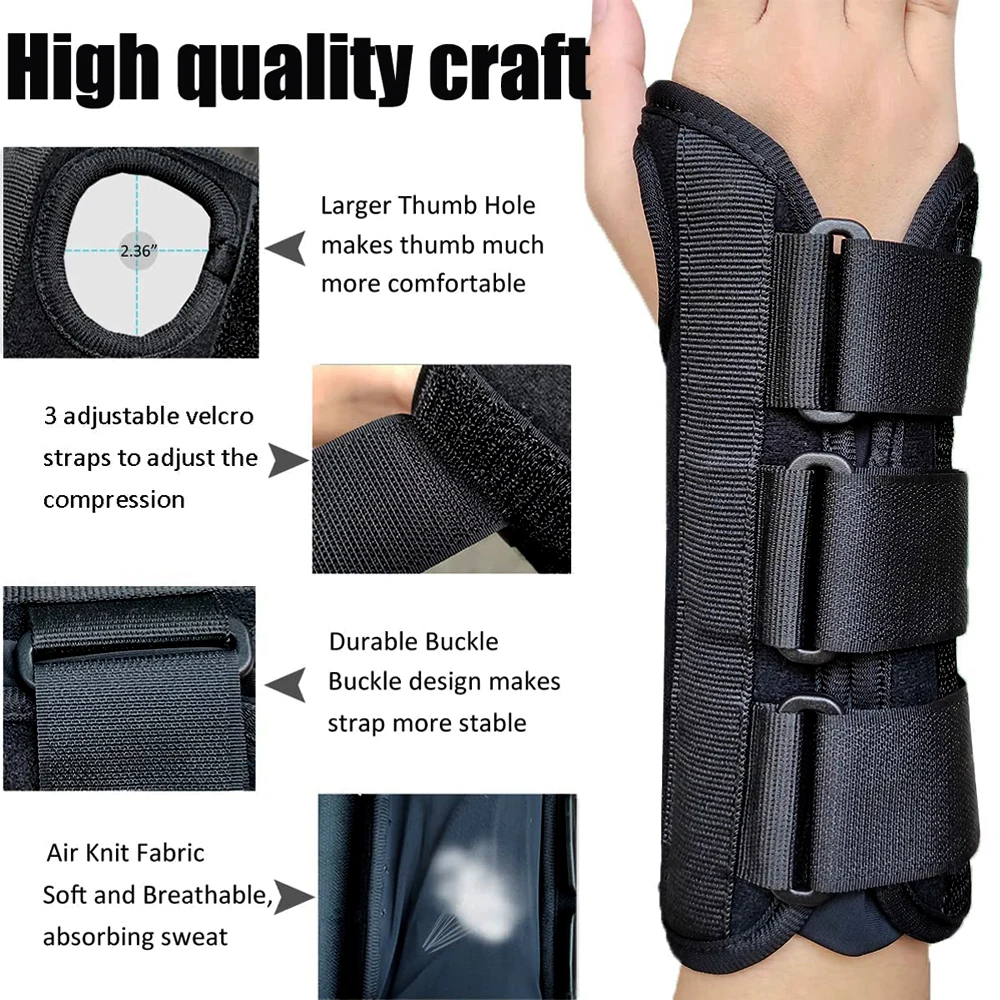 Adjustable Wrist Support Brace Arm Compression Hand Support with Splints for Carpal Tunnel, Injuries, Wrist Pain, Sprain, Sports