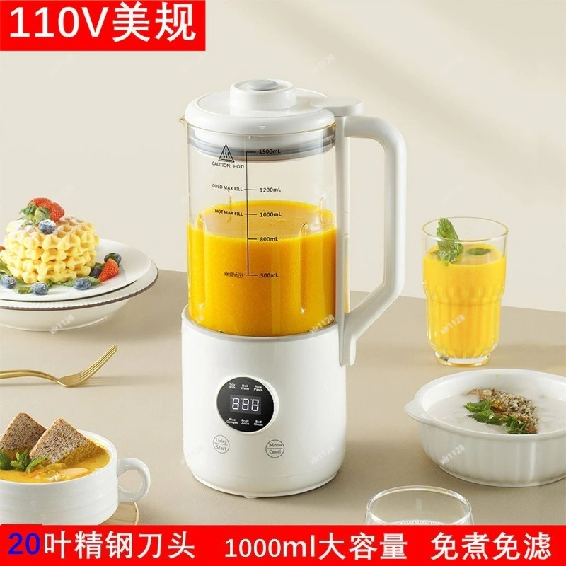 110V Automatic Soybean Milk Maker No Boiling No Filter Multi-Functional Food Blender