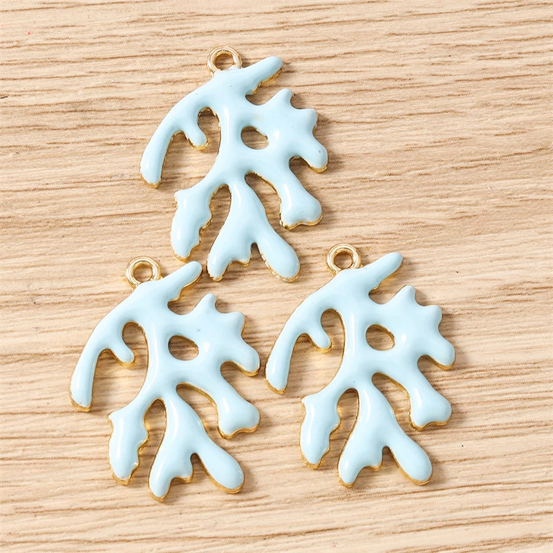 10 Stück 20 x 27 mm niedliche Emaille-Meereslebewesen-Korallen-Charms-Anhänger für die Herstellung von Halsketten, Ohrringen, Armbändern, DIY-Handwerk, Schmuckzubehör – Detail 8