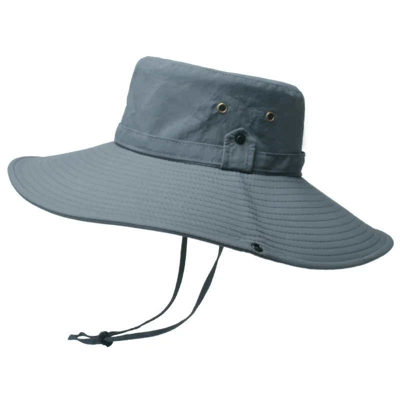 2023 UV-proof Big Eaves Hat Summer Sunshade Fisherman Sunscreen Outdoor Fishing Waterproof Quick Drying Breathable Wide Cap Men