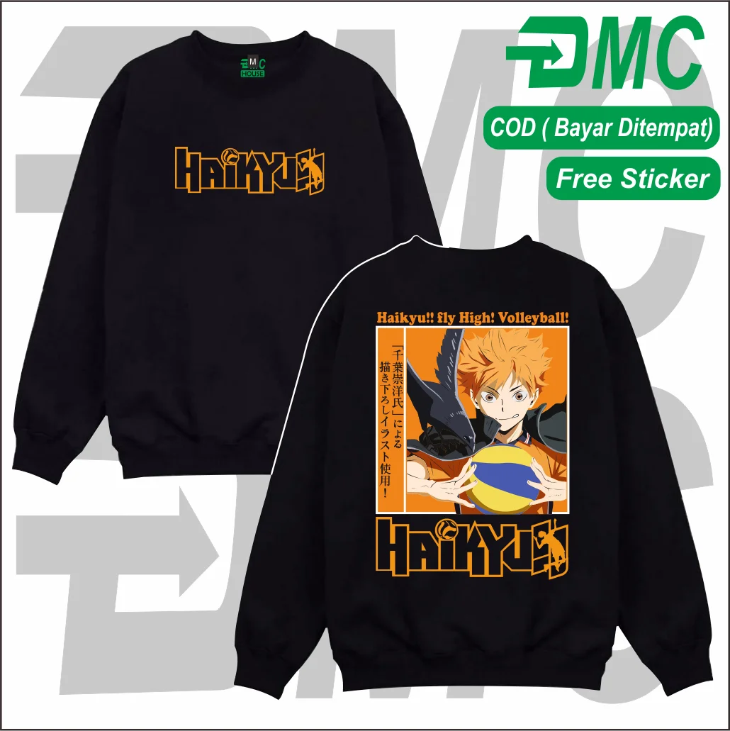 Sweater Anime Shoyo Hinata Haikyuu Crewneck Jaket Anime Haikyuu