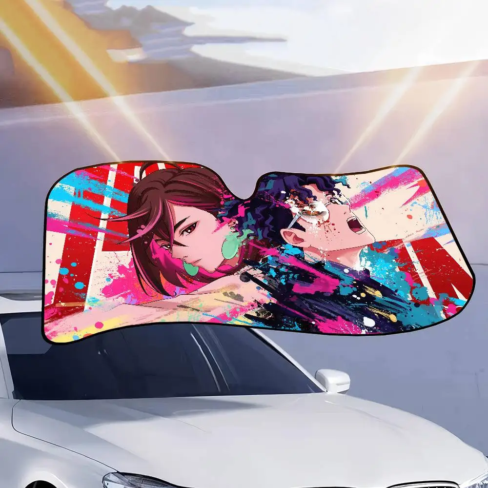 Anime dandadan dos desenhos animados janela foilsheated pára-brisa pára-sol viseira da janela dianteira do carro ferramentas de proteção solar