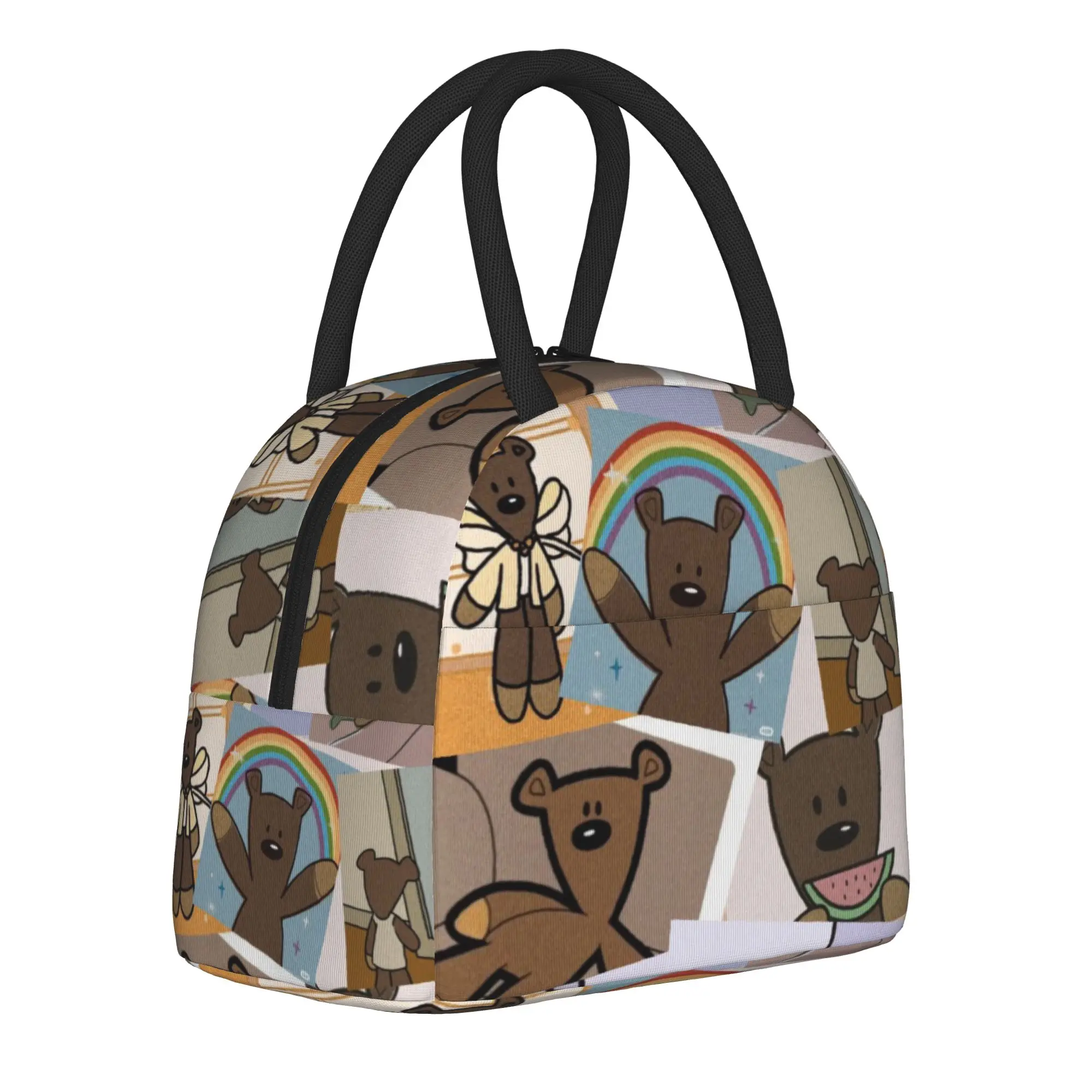 Bean's Teddy-Bear Cartoon Thermal Insulated Lunch Bag for Office Portable Food Bag Men Women Cooler Thermal Lunch Boxes