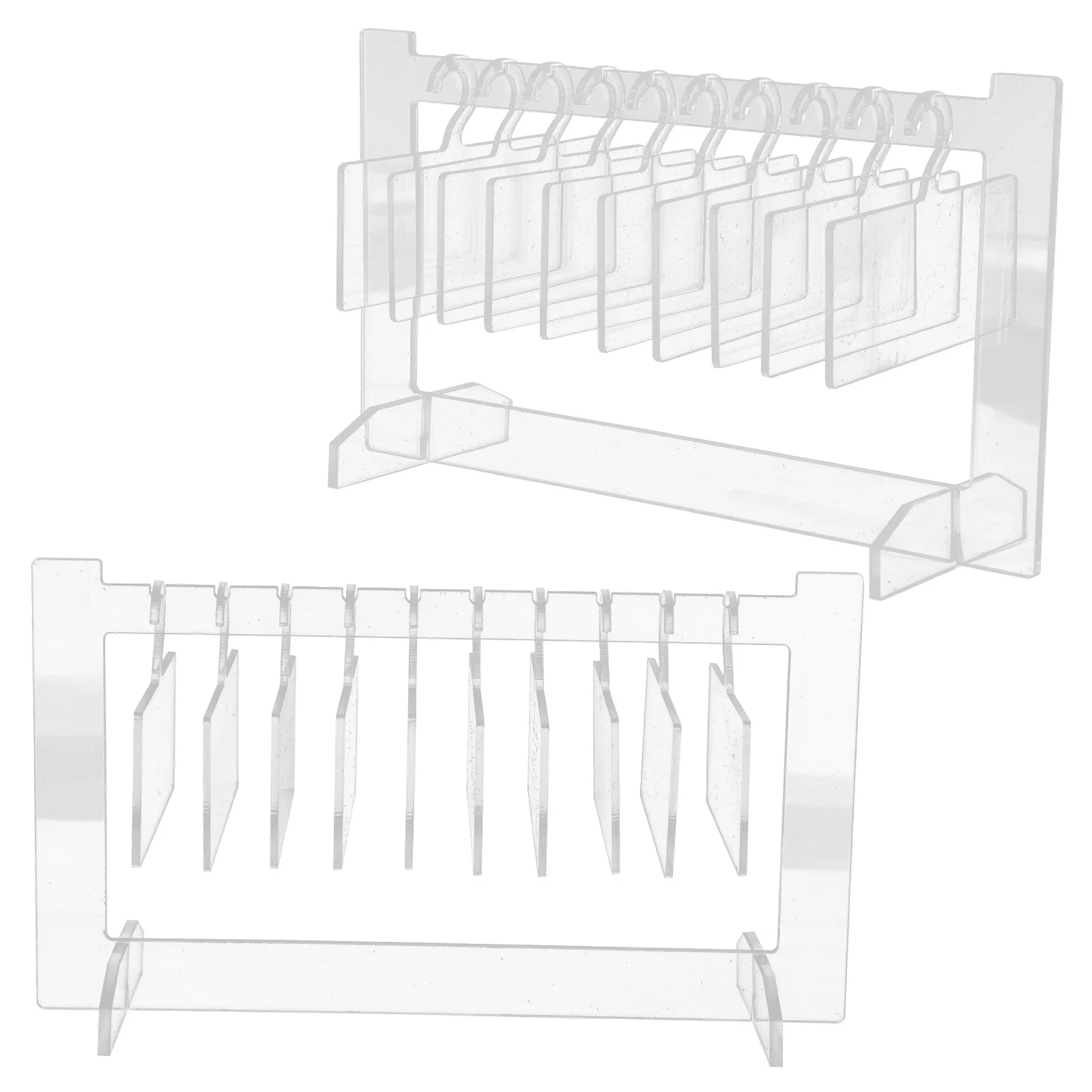 2세트 투명 아크릴 네일 아트 디스플레이 보드 투명 네일 색상 샘플 홀더 공간 효율적인 살롱 랙 오거나이저