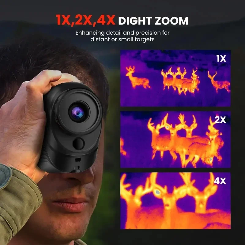 G210 การถ่ายภาพความร้อนตาข้างเดียวขอบเขตการมองเห็นกลางคืนใหม่กล้องโทรทรรศน์กล้องความร้อนอินฟราเรดสําหรับการล่าสัตว์สําหรับสภาพแสงน้อย