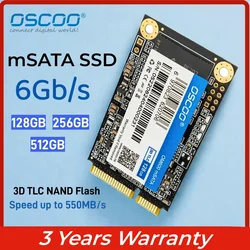 OSCOO MSATA SSD 512GB 128GB 256GB Internal Solid State Hard Drive 3x5cm Mini SATAIII 6Gbps Hard Drive Disk for Laptop Desktop