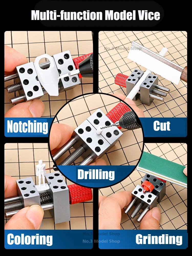 MSWZ-Multi Function Handheld Mini Alloy Vise, Soldado Miniatura, Gundam, Peças Fixas, Model Making, Ferramentas DIY