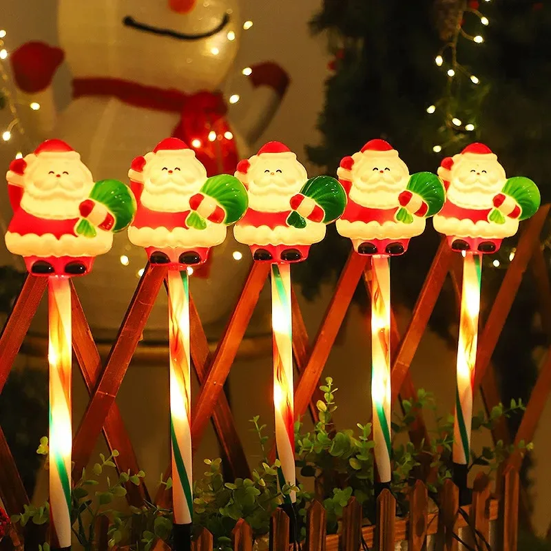 Christmas Outdoor Solar LED Light Santa Snowman Modeling Lawn Lamp Camping Yard Garden Country House Xmas Decorations