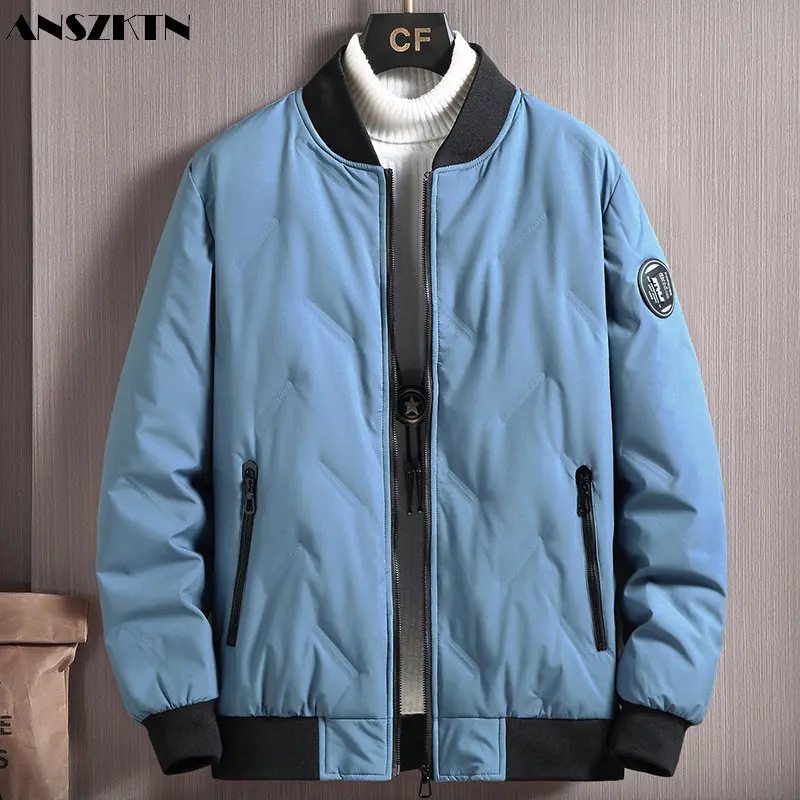 ANSZKTN White eiderdown autumn and winter new hooded short warm casual coat men\'s down jacket