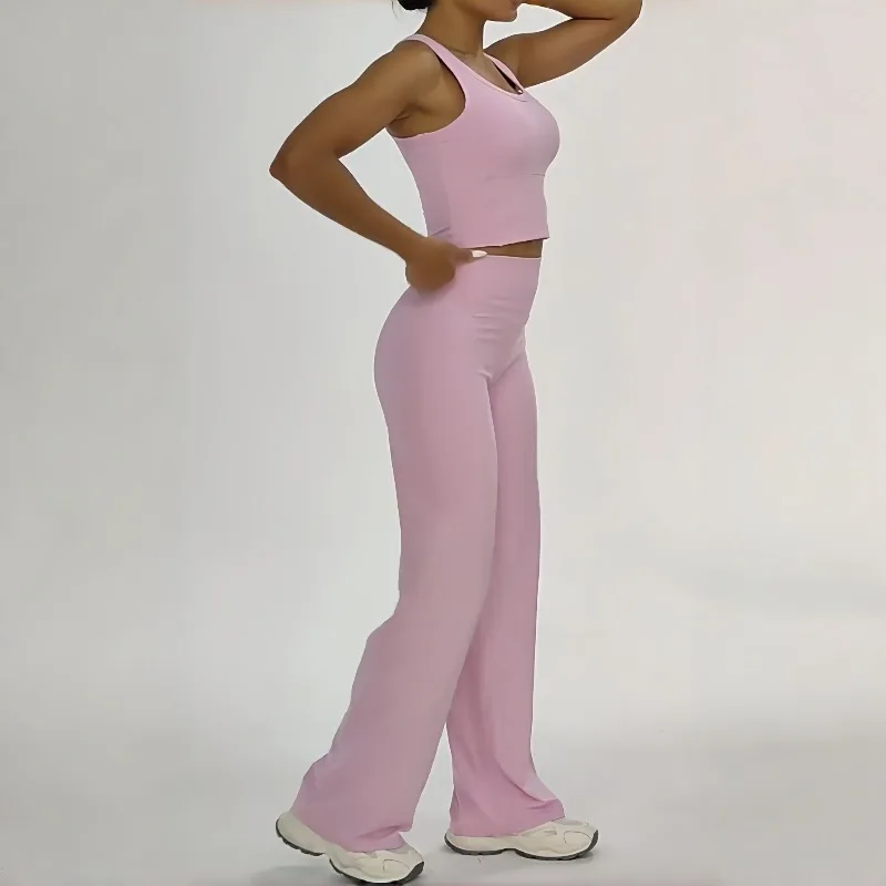 

Women's Nude Yoga Set Quick Drying High Waist and Hip Lifting Fitness Set Outdoor Running and Leisure Sportswear