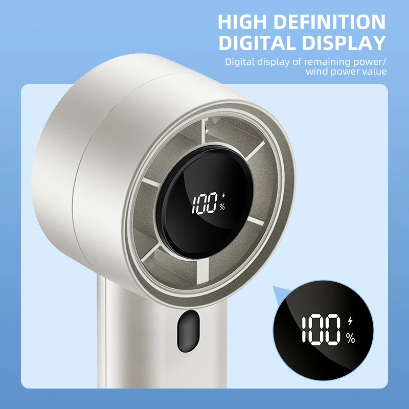 Портативный ручной вентилятор для занятий спортом на открытом воздухе, зарядка через USB, аккумулятор 3000 мАч, высокоскоростной, 100 передач, электрическое воздушное охлаждение, небольшой турбовентилятор