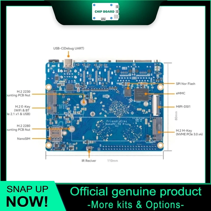 

NanoPC-T6 Plus RK3588 SBC с обновленной памятью LPDDR5 до 32 ГБ