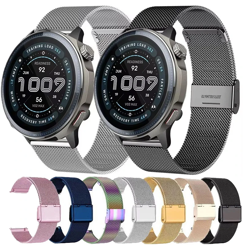 سوار حلقة ميلانو لـ Amazfit Balance 2 Bip 6 5 5 Unity 3 3Pro حزام لـ Amazfit Cheetah Round/Pro GTR GTS 2 3 4 Active 2