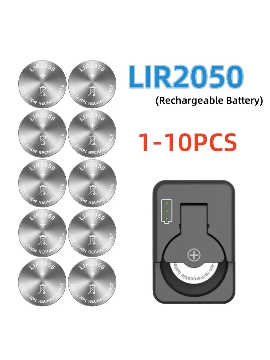 1-10 sztuk LIR2050 3.6V akumulator litowy wielokrotnego ładowania wymień CR2050 na zegarek aparatu pilot kalkulator zegar — zdjęcie produktu 6