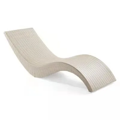 Outdoor Leisure Rattan Chair  Courtyard Lounge Chair Swimming Pool Lying Bed Folding Rattan Beach Chair