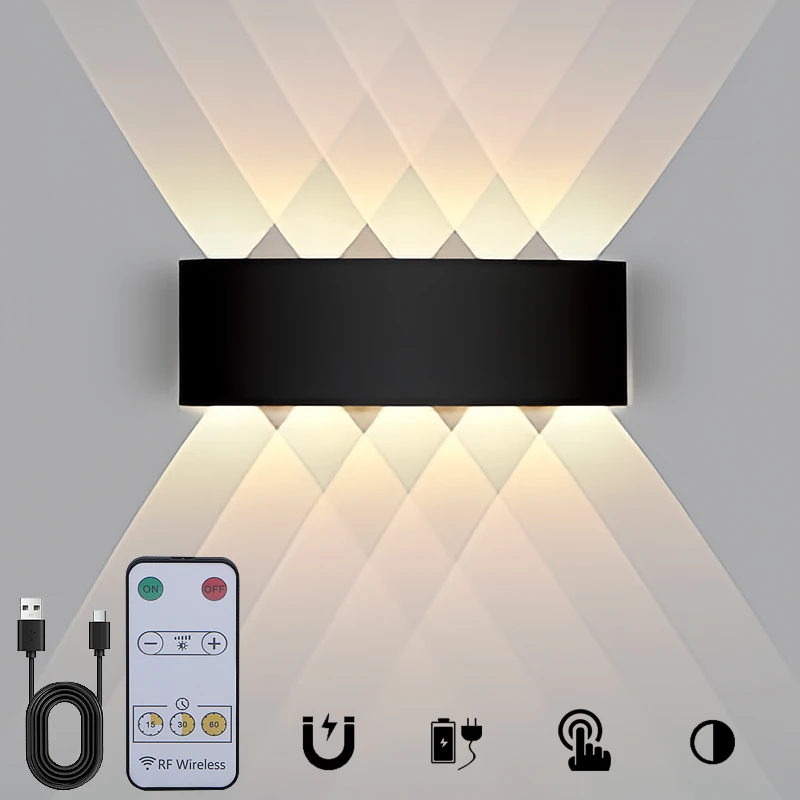 

Indoor Wall Lamp Charging Touch Switch Remote Control Wireless USB Charging Bedroom Kitchen Dining Room Living Room Study