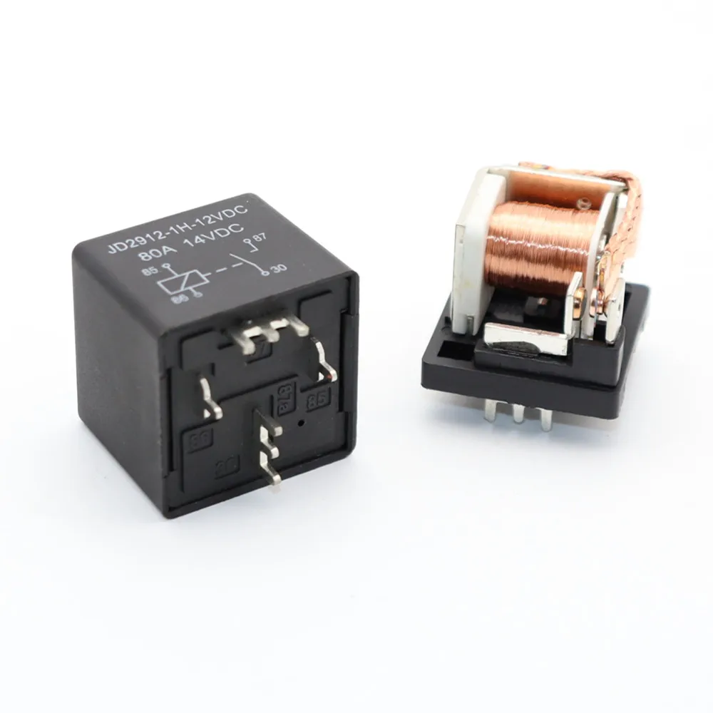 10 قطعة التتابع JD2912-1Z-12VDC JD2912-1Z JD1912-1Z JD1912-1Z-12VDC DC12V 24V 80A لحام 4 دبوس 5 دبوس