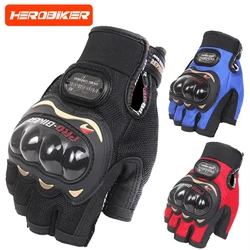 Motorbike Racing Glove Motorcycle Short Finger Gloves Summer Motocross Motorbike Breath Mesh Touch Screen Racing Glove