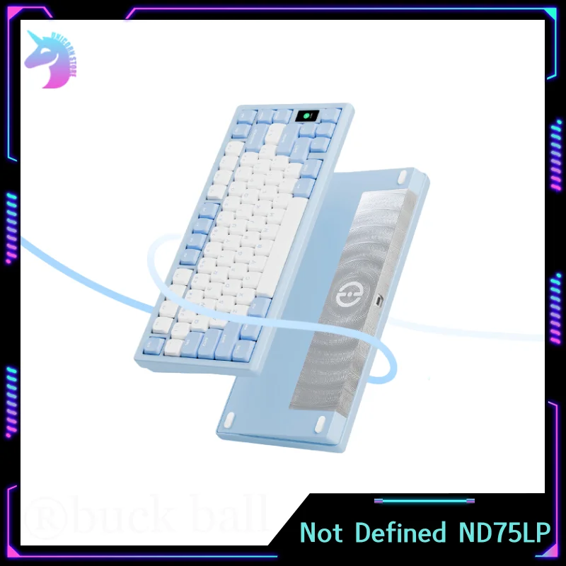 Keyboard nirkabel tidak terdefinisi ND75 LP Keyboard Mekanikal Custom Tri Mode profil rendah cepat dapat dilepas Keyboard Aluminium